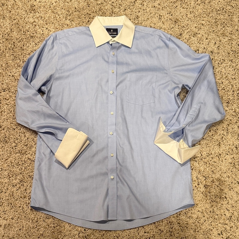 Men’s Stafford button down dress shirt.